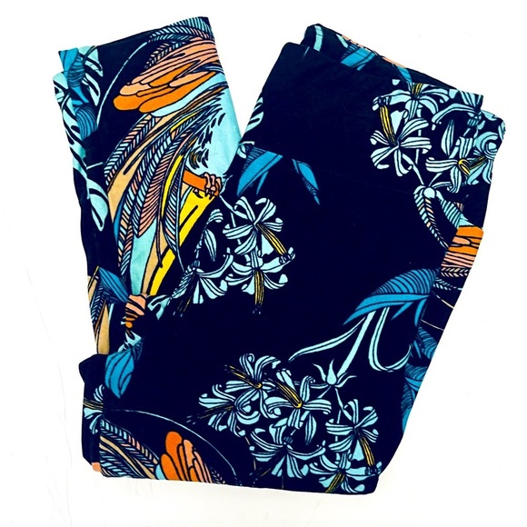 LULAROE  Tropical Bird Tree and Flower Print Leggings - Picture 6 of 7